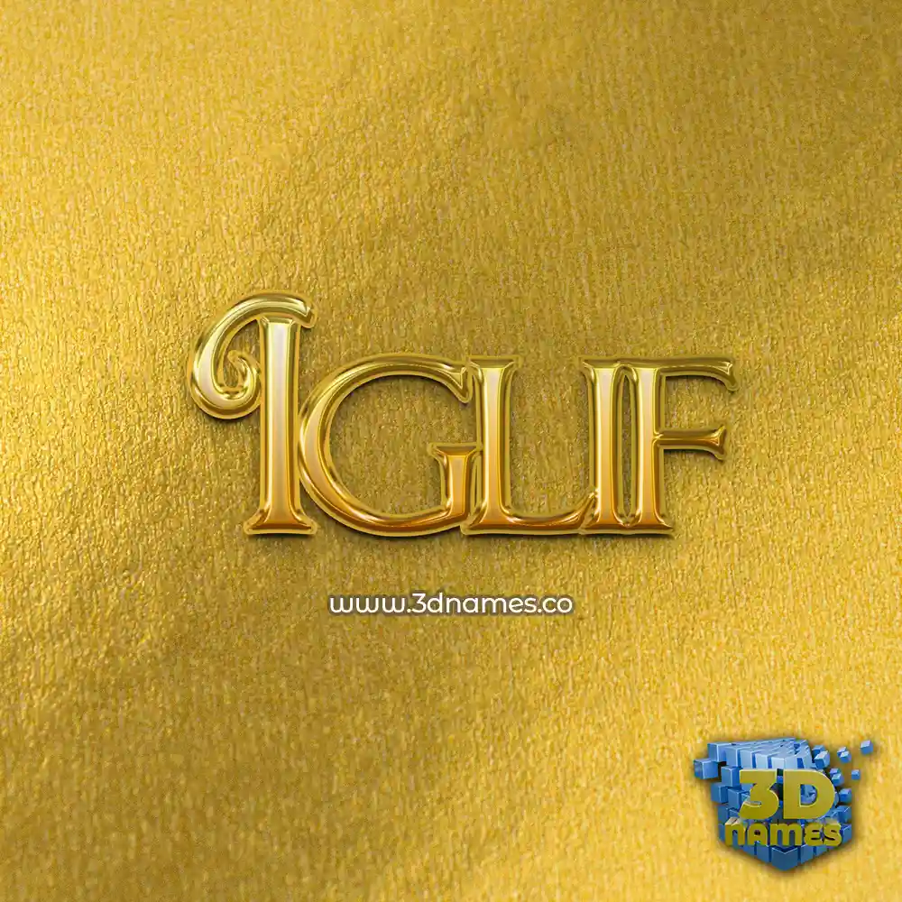 iglif in All Gold style - 3D name wallpaper