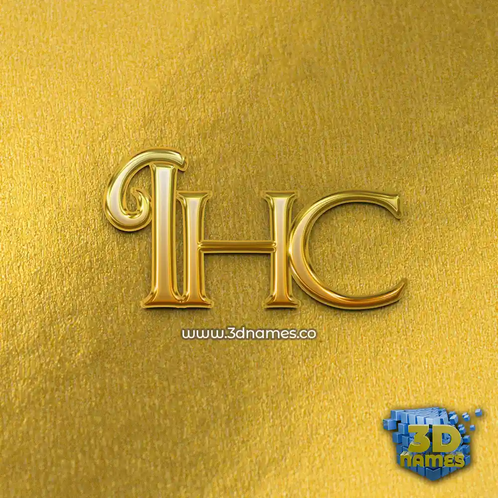 ihc in All Gold style - 3D name wallpaper