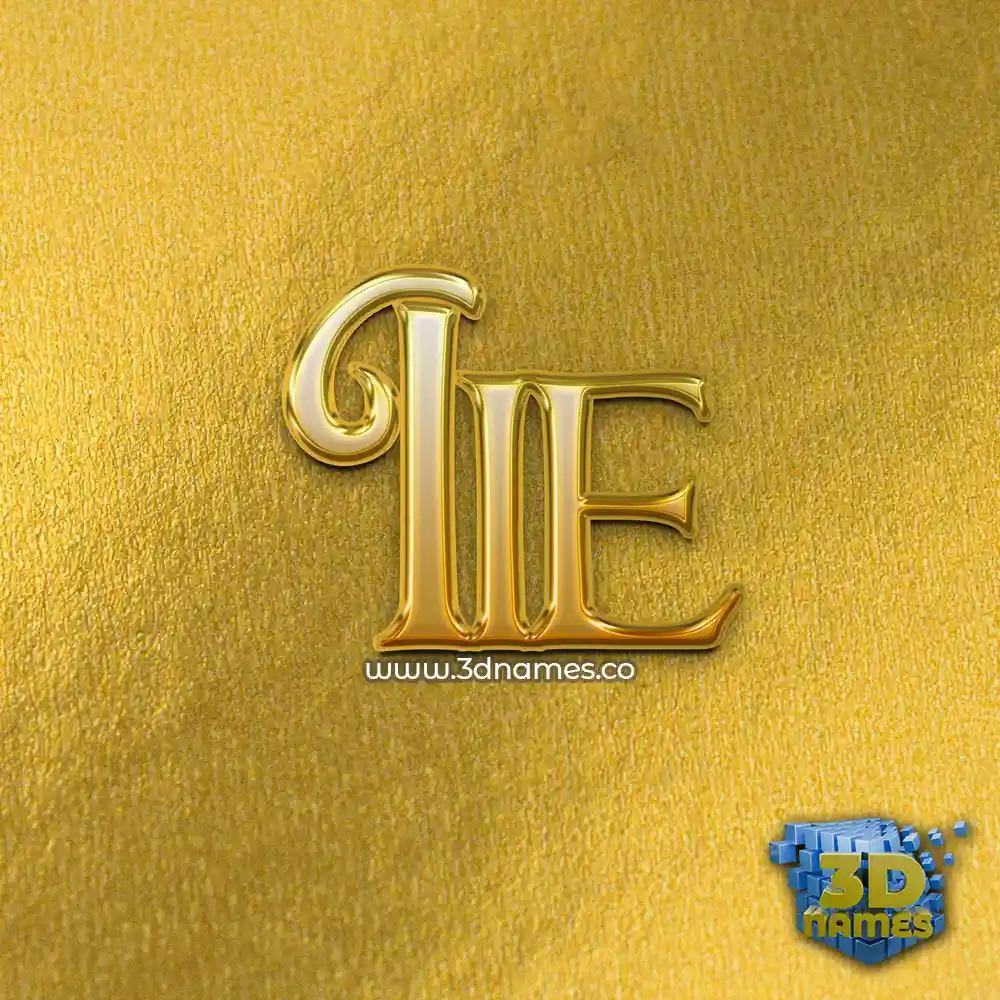 iie in All Gold style - 3D name wallpaper
