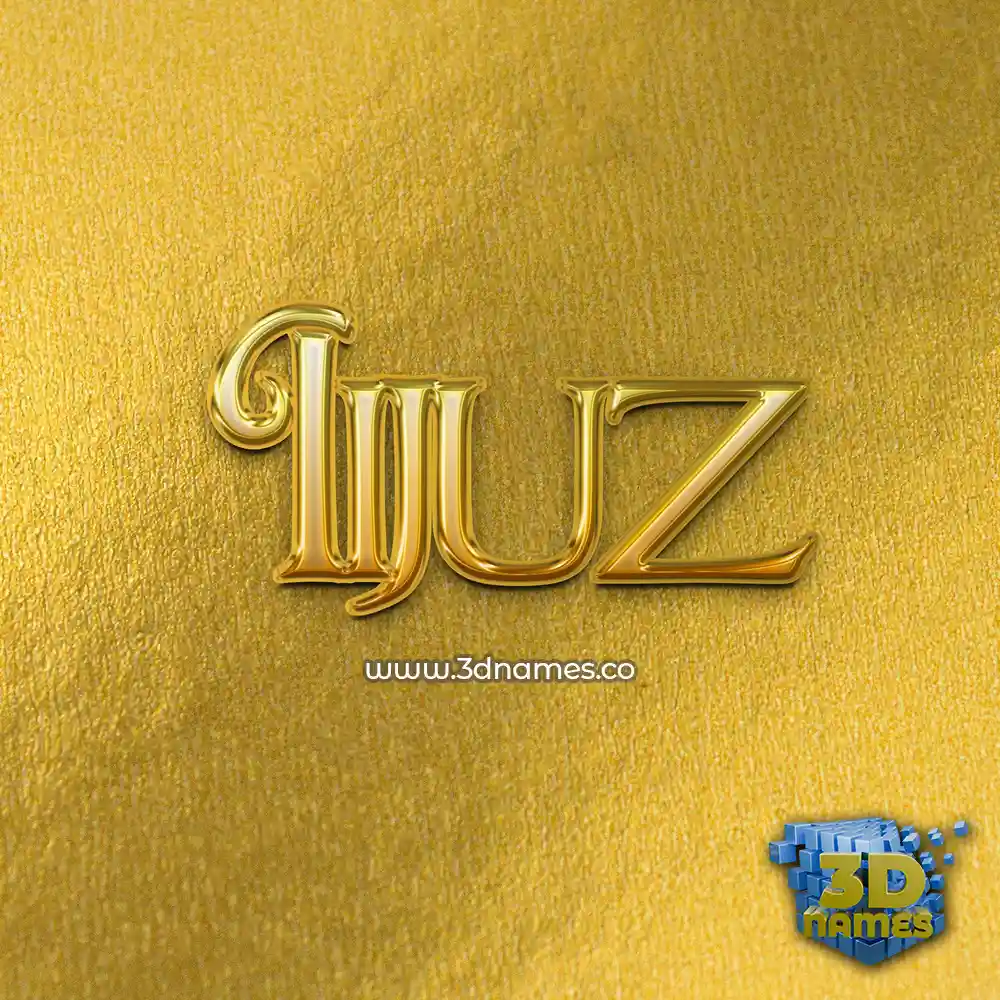 iijuz in All Gold style - 3D name wallpaper