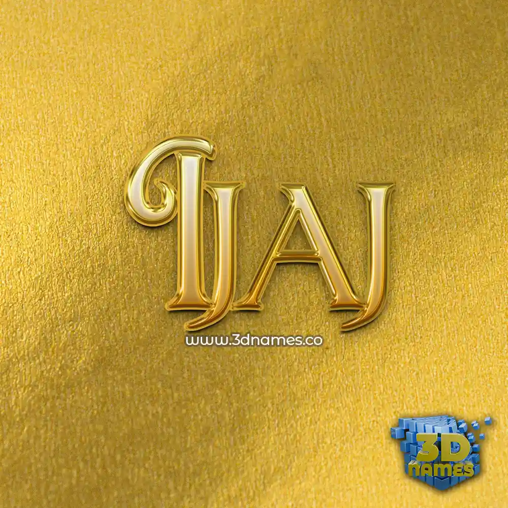 ijaj in All Gold style - 3D name wallpaper