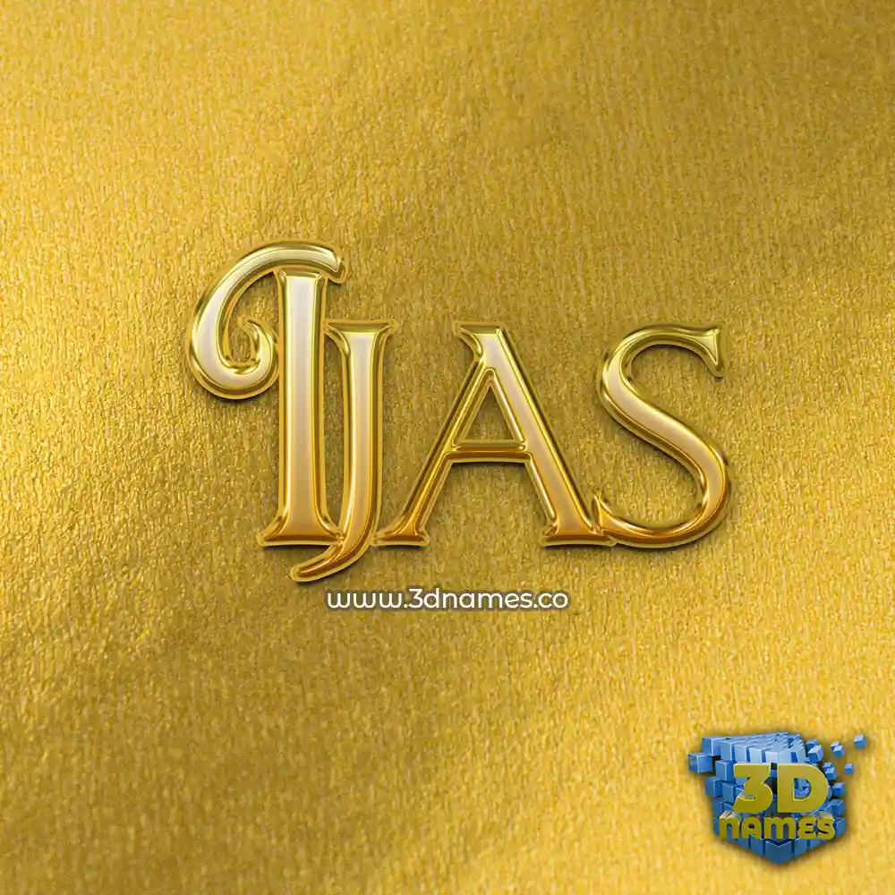 ijas in All Gold style - 3D name wallpaper