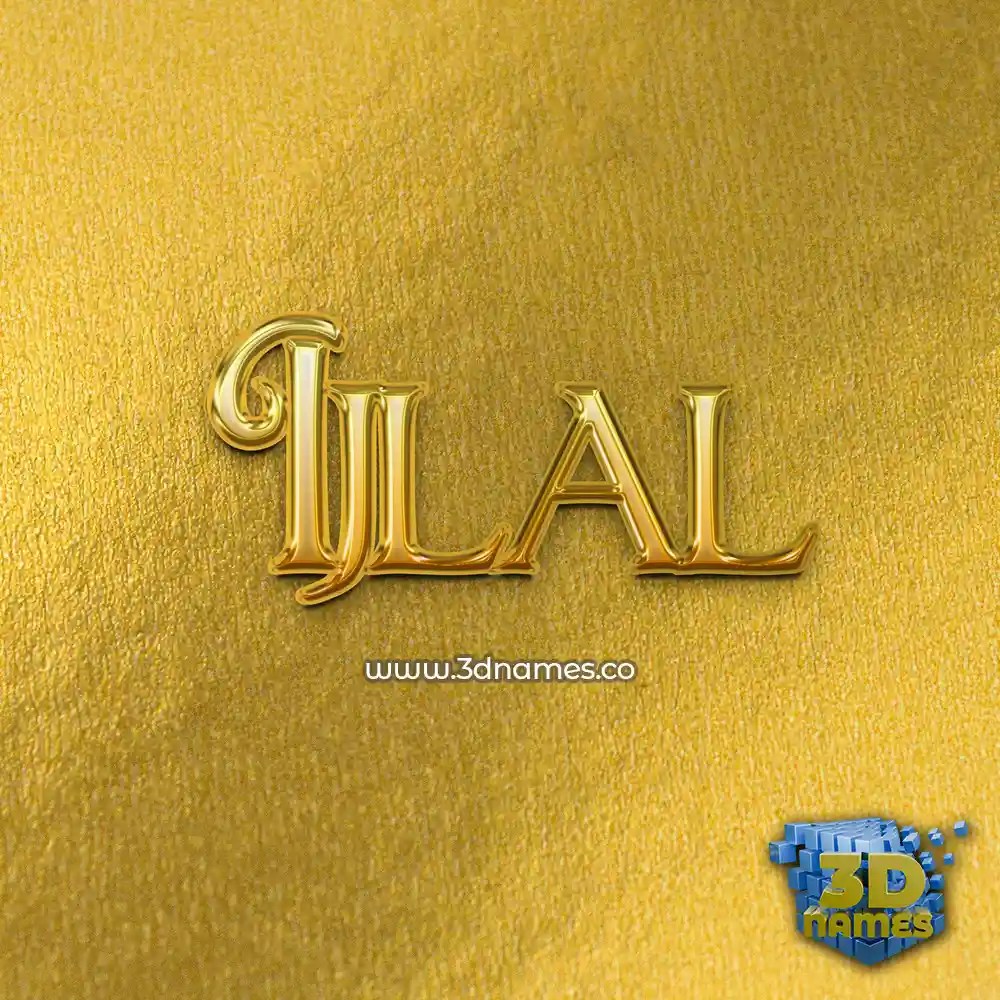 ijlal in All Gold style - 3D name wallpaper