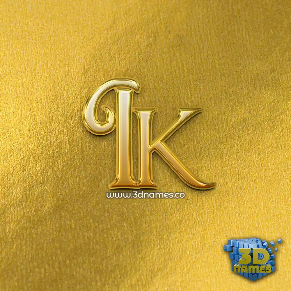 ik in All Gold style - 3D name wallpaper