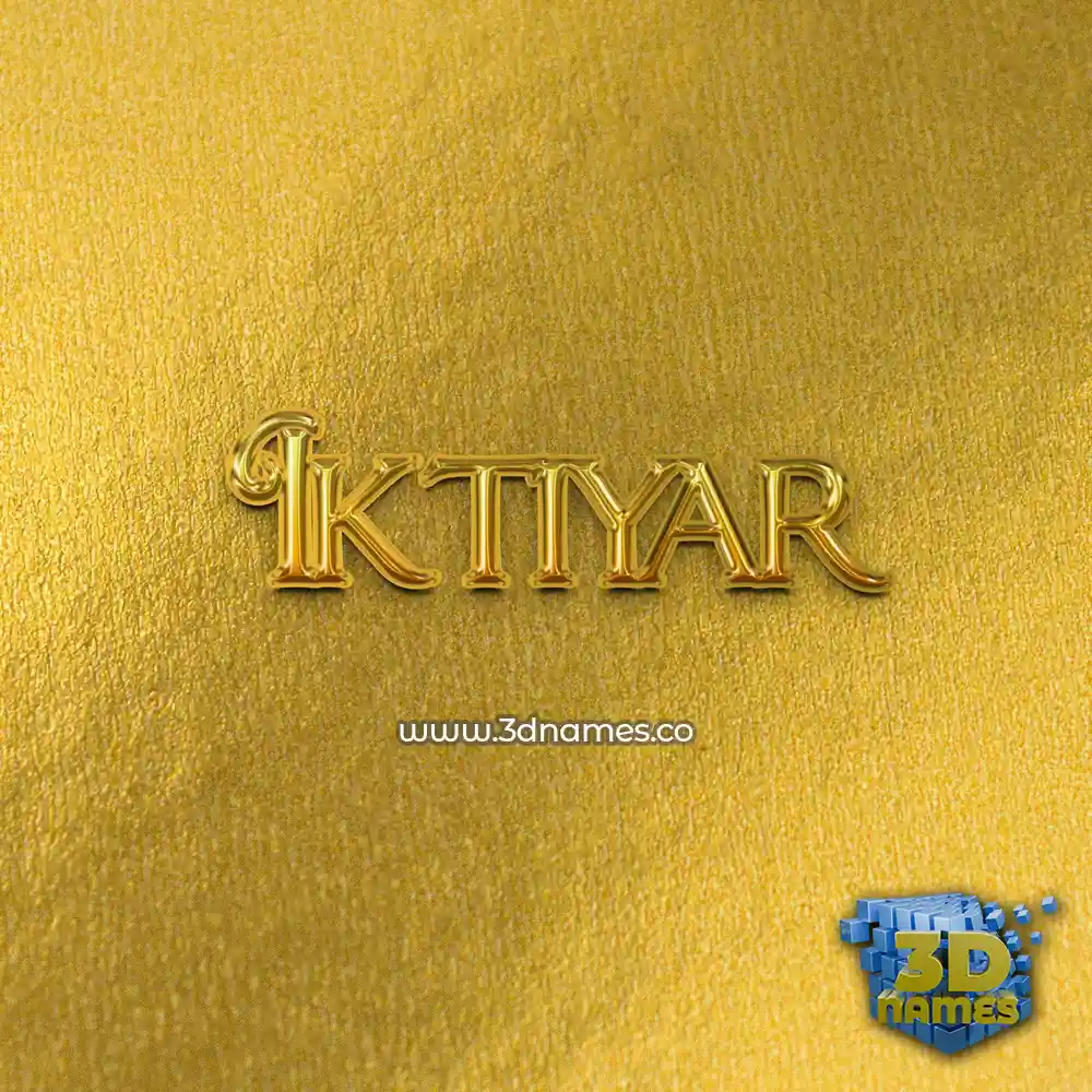 iktiyar in All Gold style - 3D name wallpaper