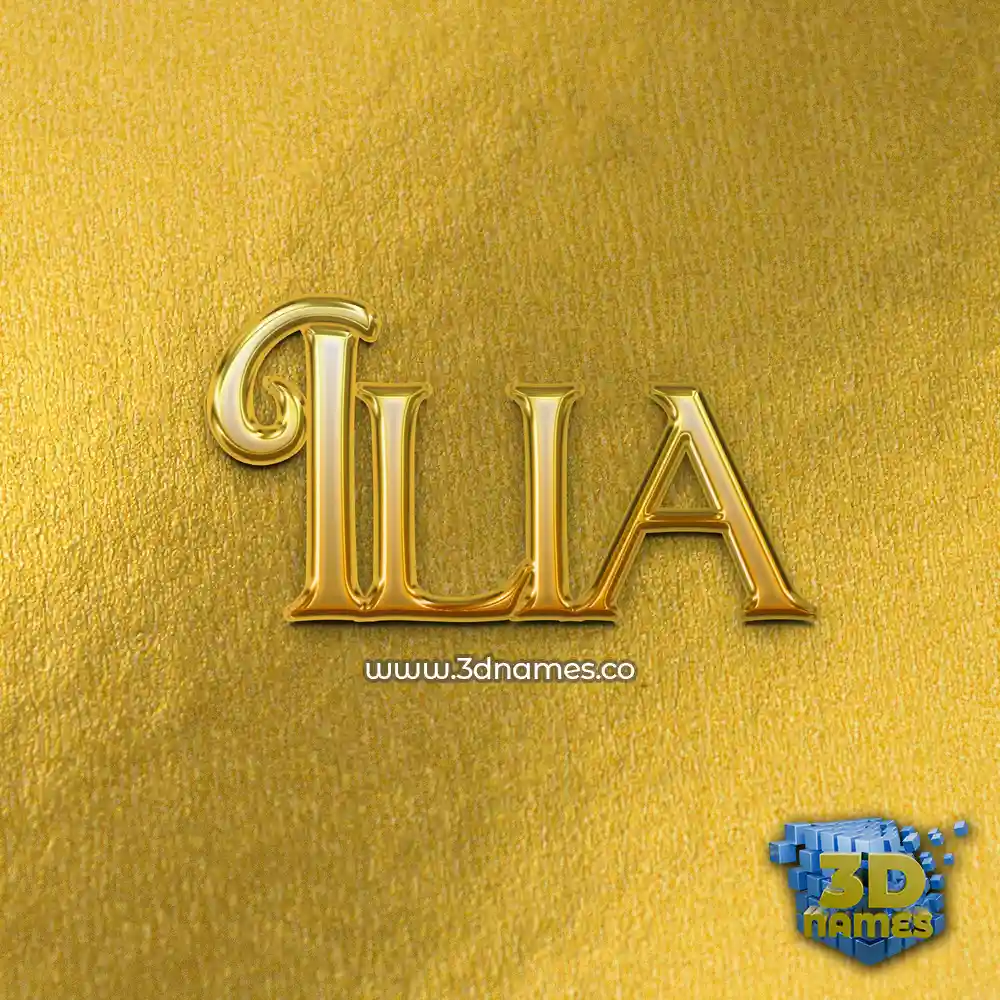 ilia in All Gold style - 3D name wallpaper