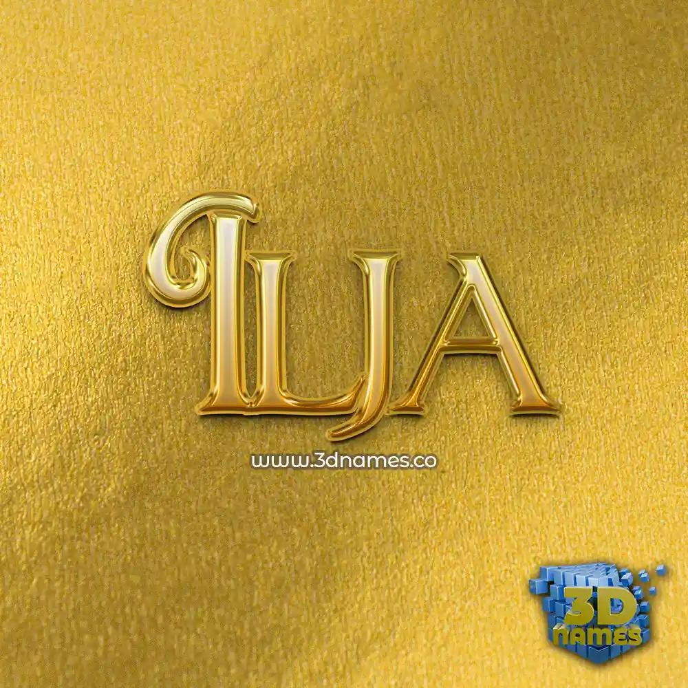 ilja in All Gold style - 3D name wallpaper