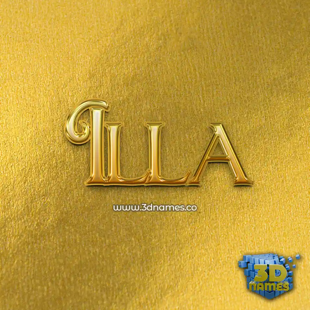 illa in All Gold style - 3D name wallpaper