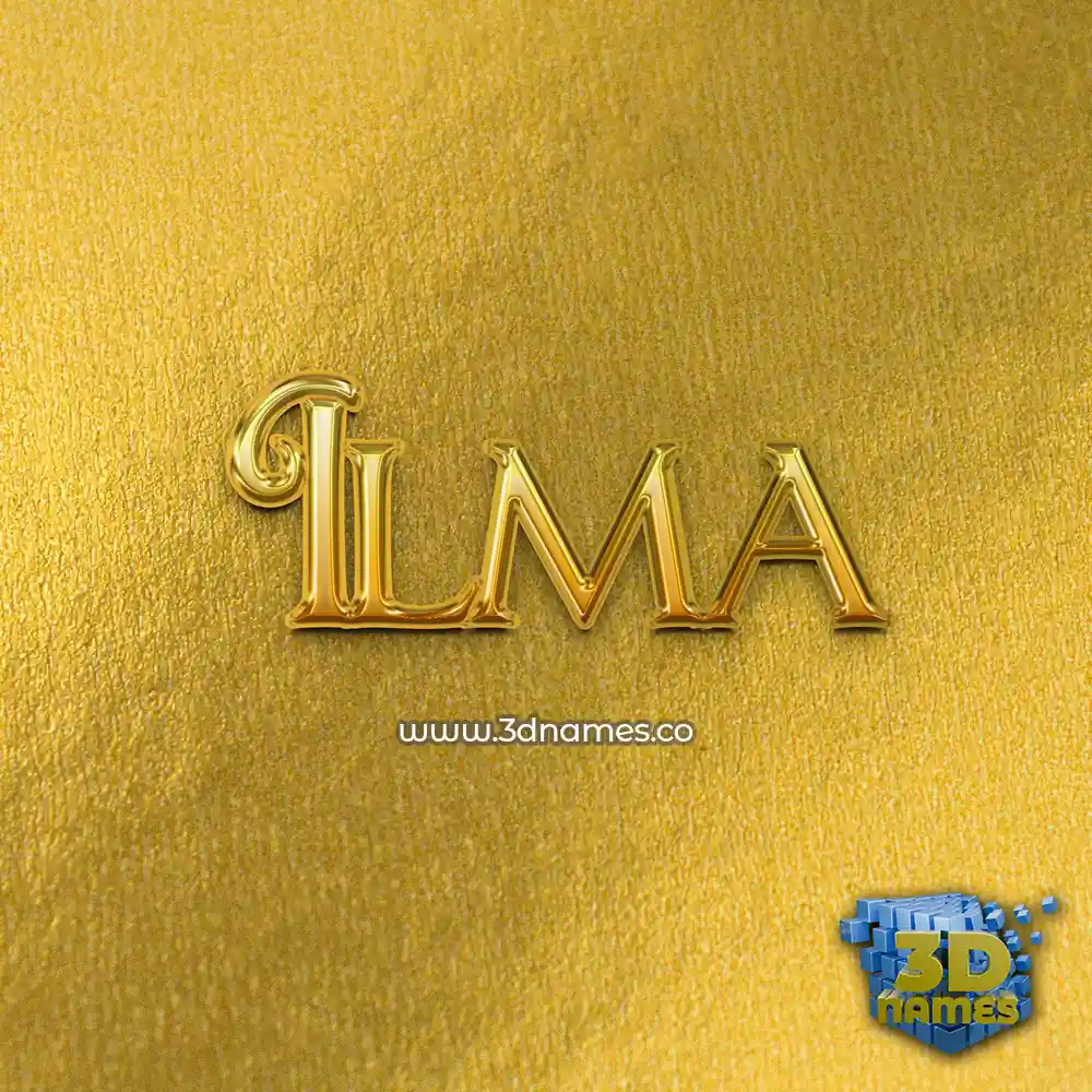 ilma in All Gold style - 3D name wallpaper