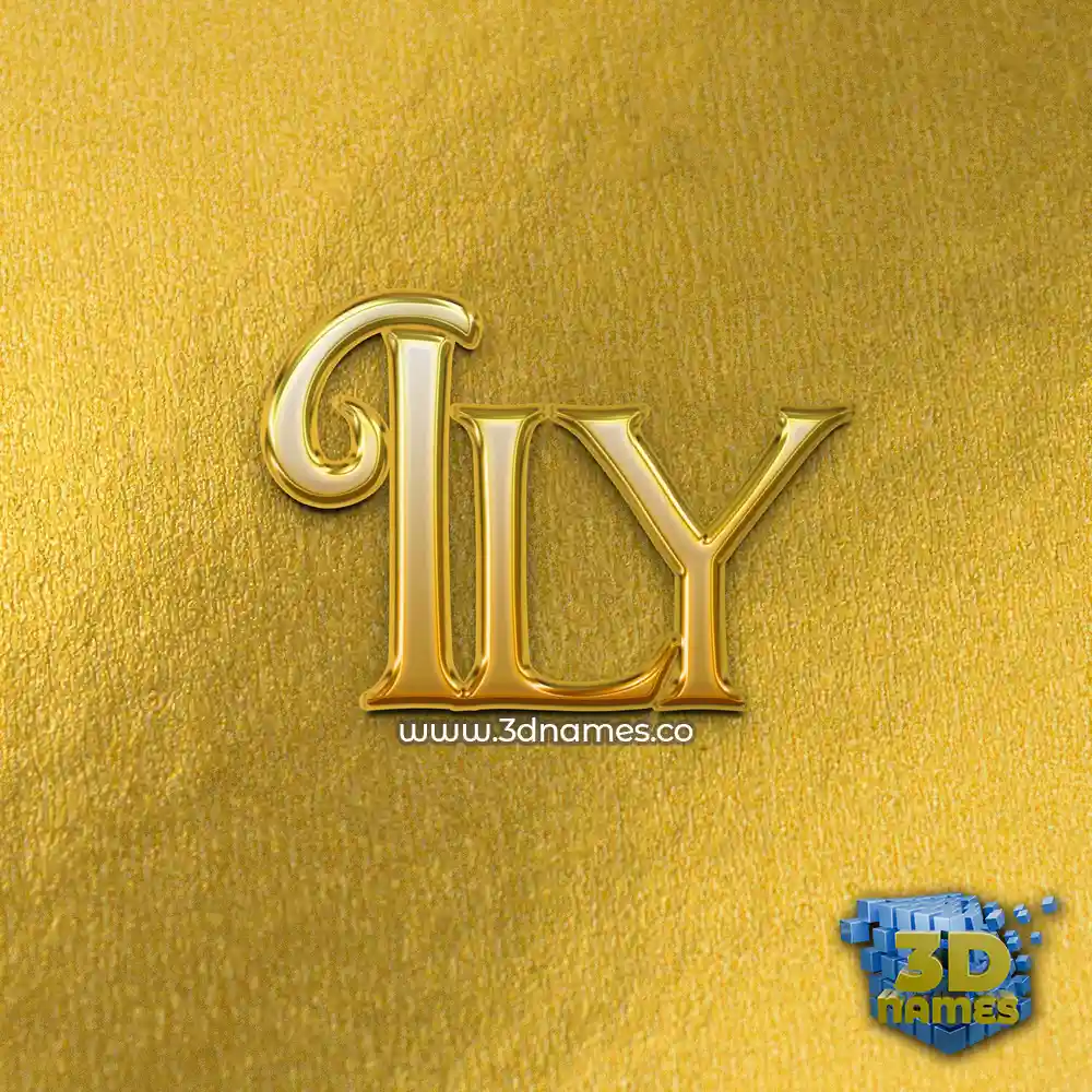 ily in All Gold style - 3D name wallpaper