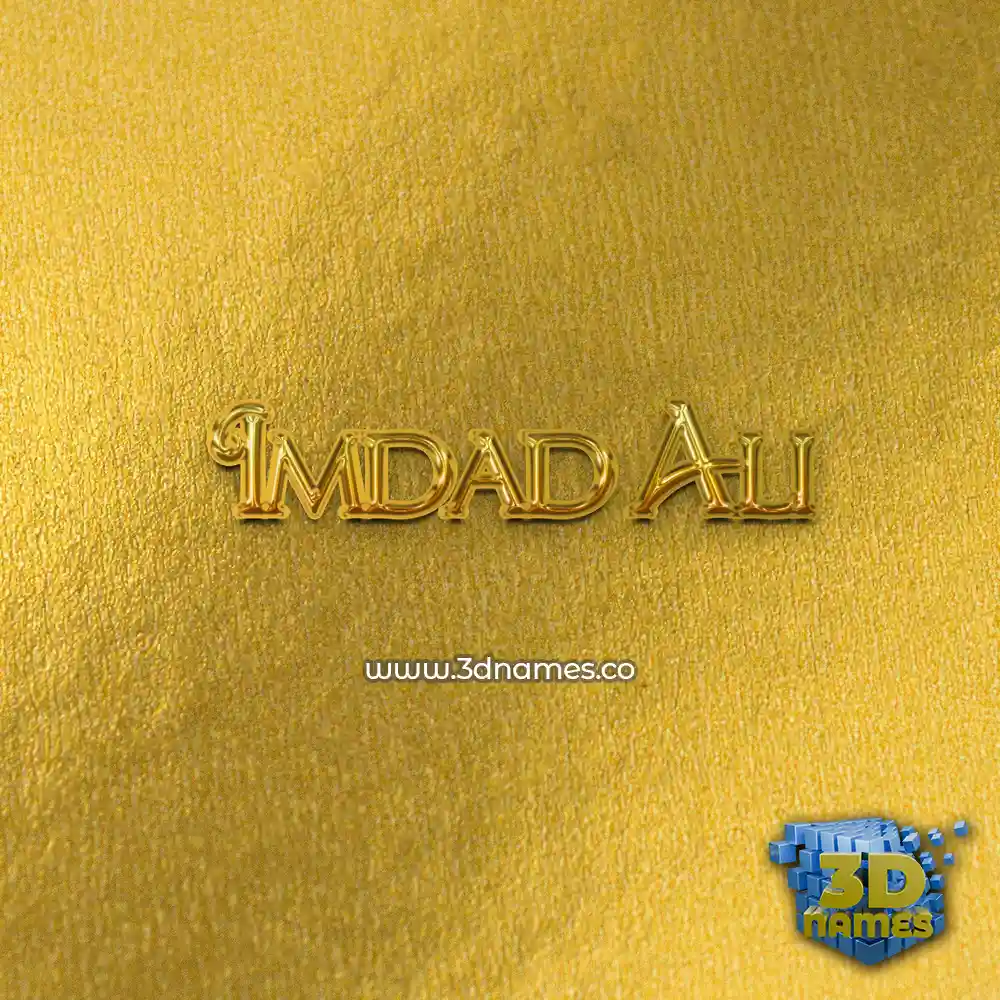imdad ali in All Gold style - 3D name wallpaper