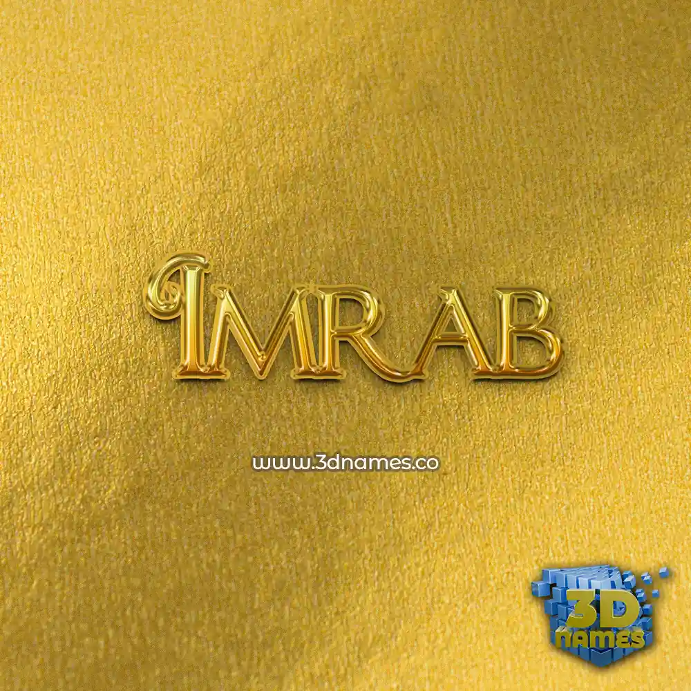 imrab in All Gold style - 3D name wallpaper