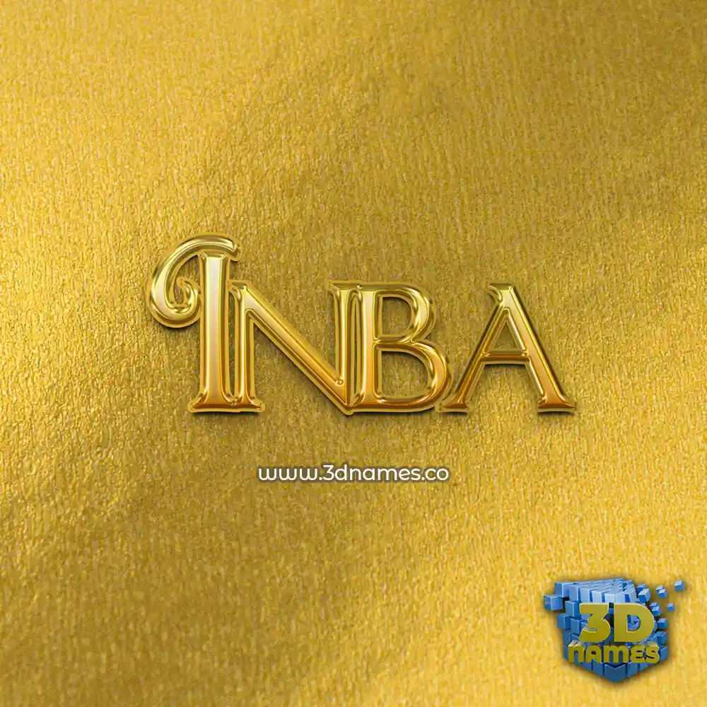 inba in All Gold style - 3D name wallpaper