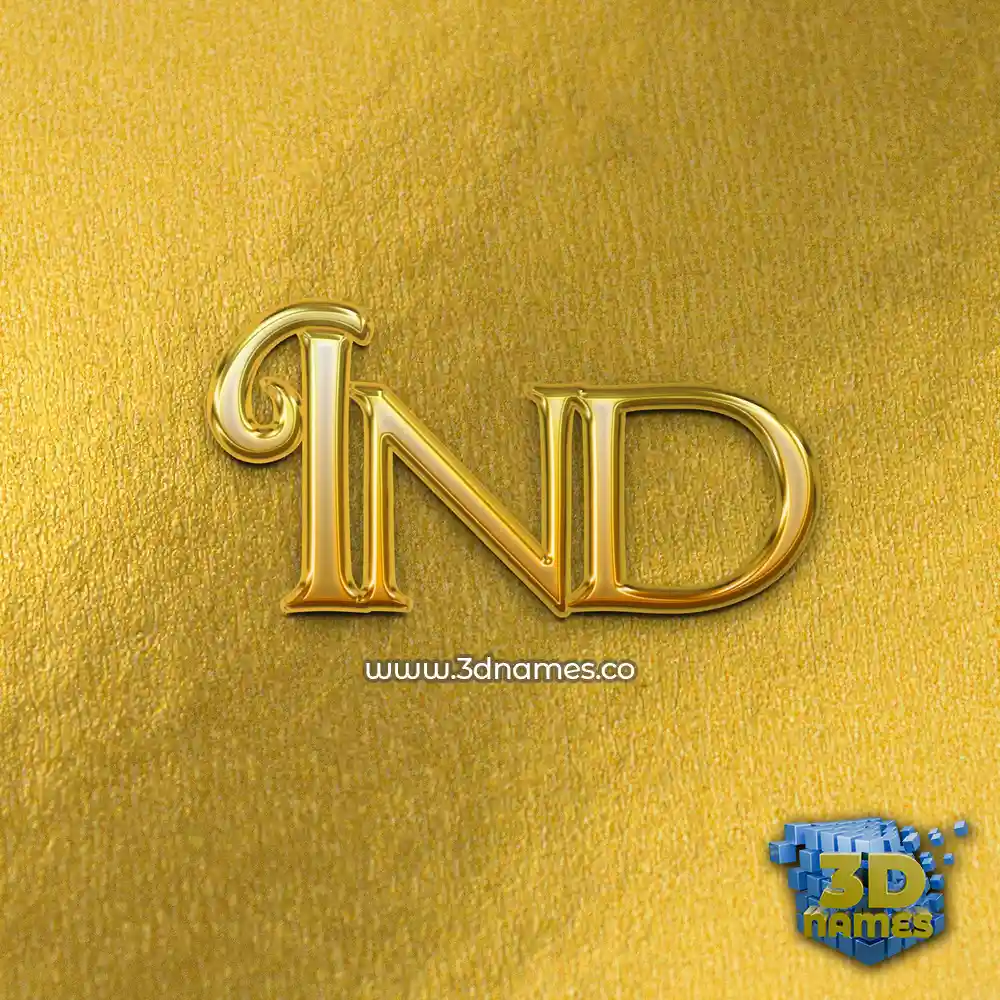 ind in All Gold style - 3D name wallpaper