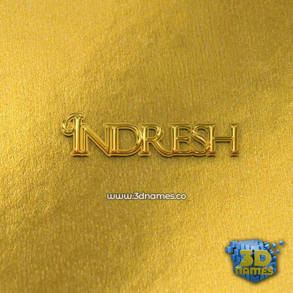 indresh in All Gold style - 3D name wallpaper