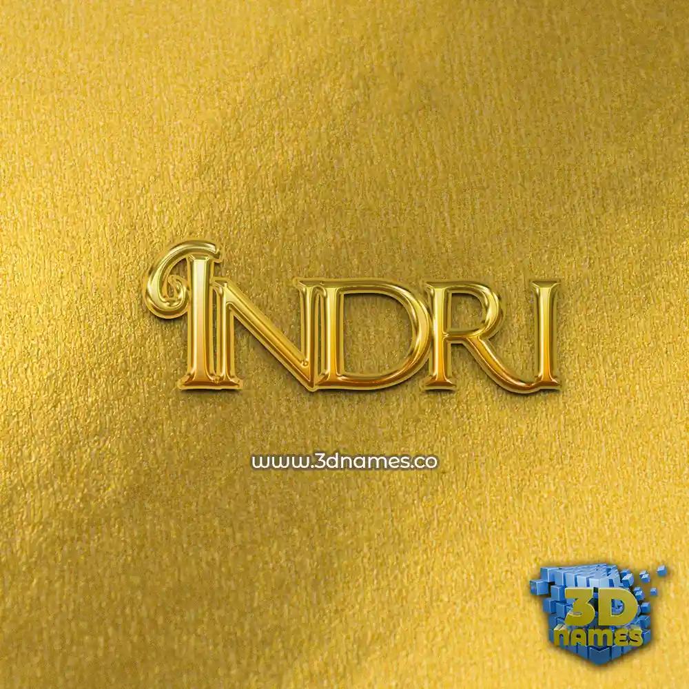 indri in All Gold style - 3D name wallpaper