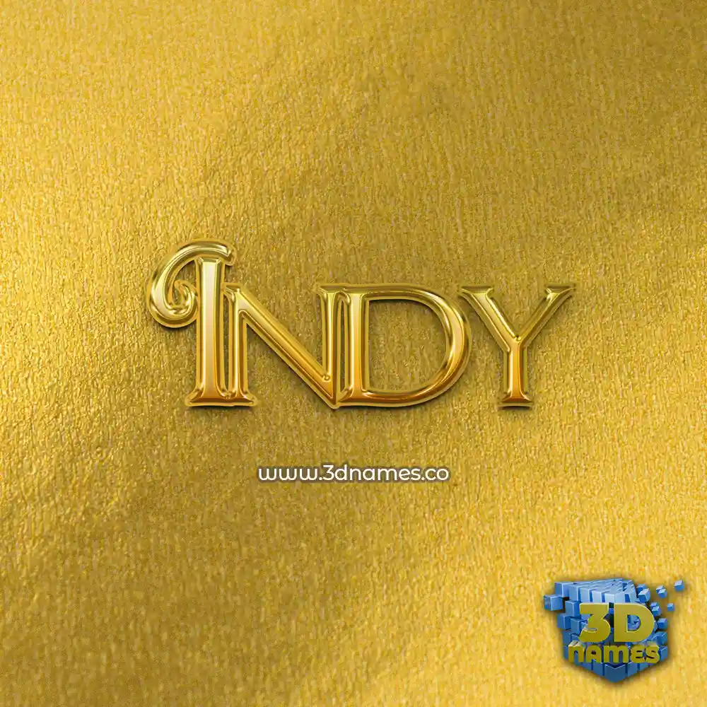 indy in All Gold style - 3D name wallpaper