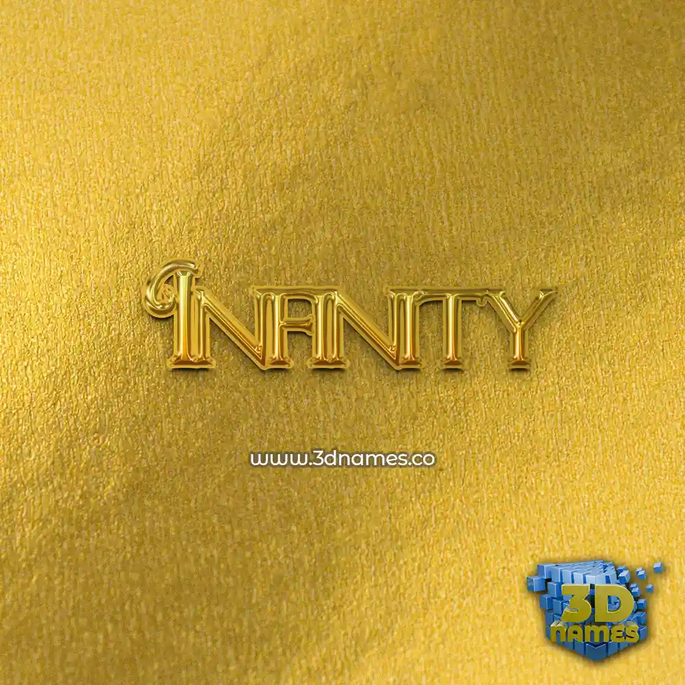 infinity in All Gold style - 3D name wallpaper