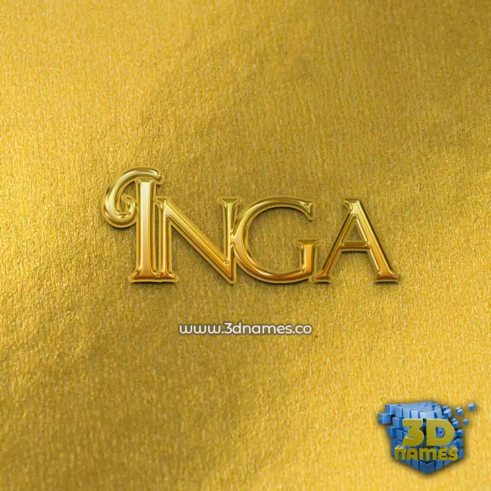 inga in All Gold style - 3D name wallpaper