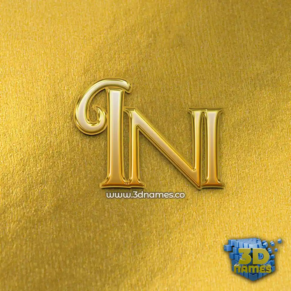 ini in All Gold style - 3D name wallpaper