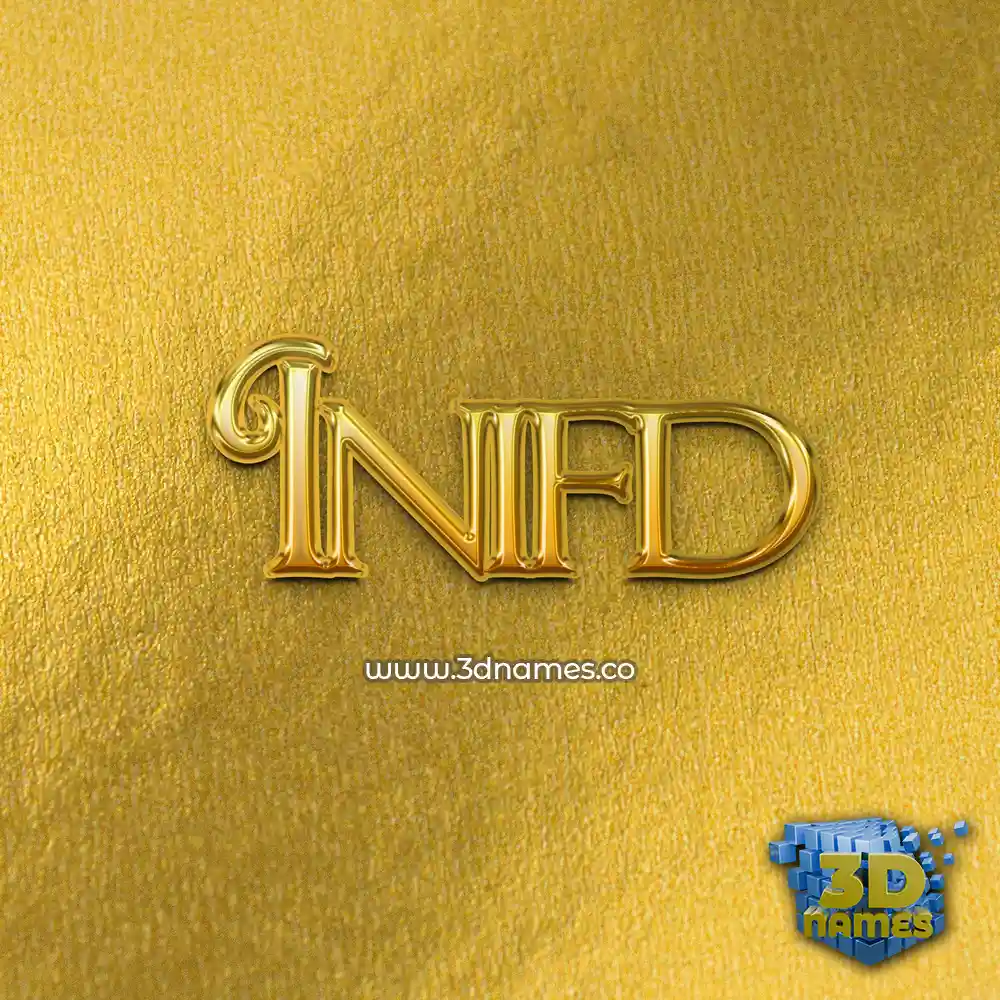 inifd in All Gold style - 3D name wallpaper