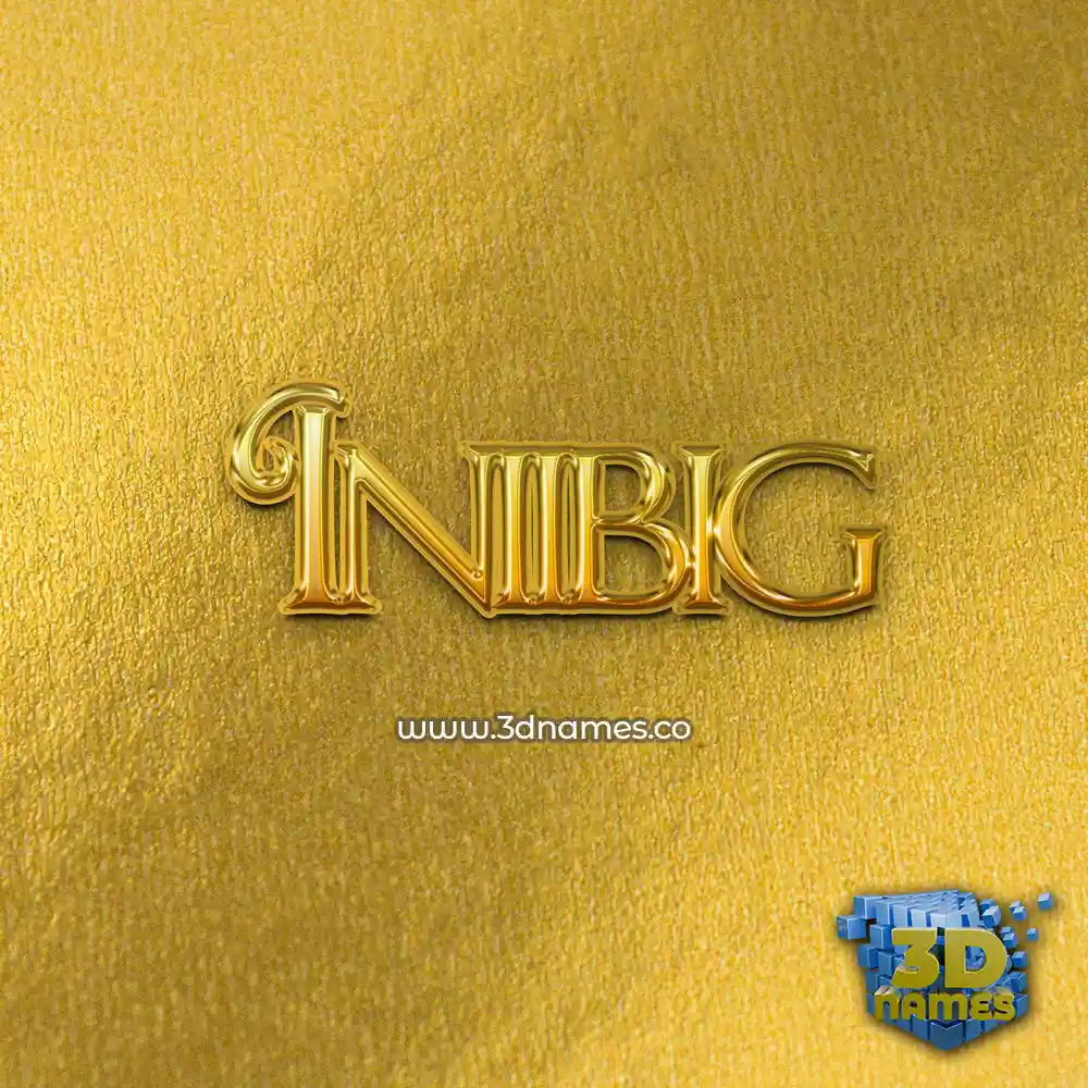 iniibig in All Gold style - 3D name wallpaper