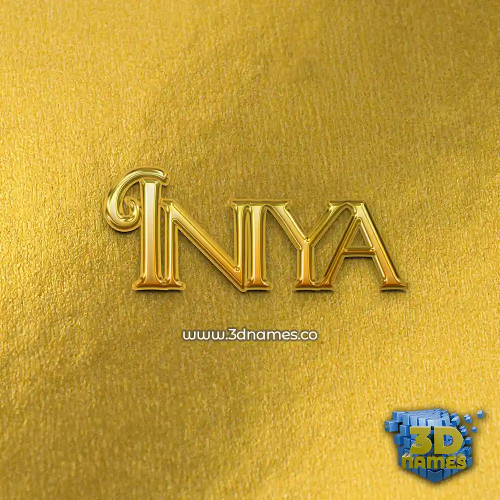 iniya in All Gold style - 3D name wallpaper
