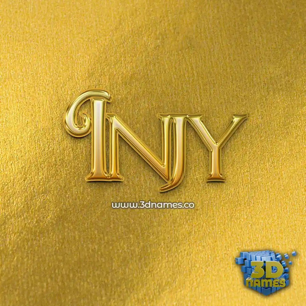 injy in All Gold style - 3D name wallpaper