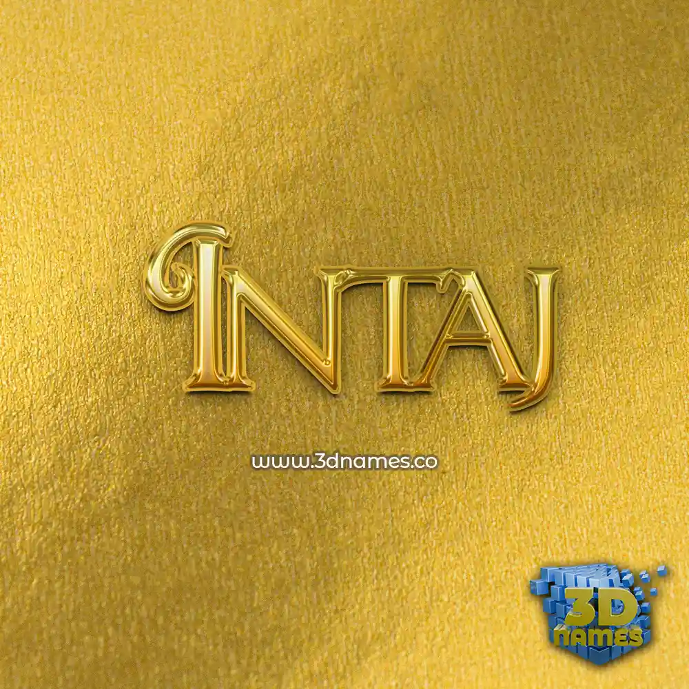 intaj in All Gold style - 3D name wallpaper