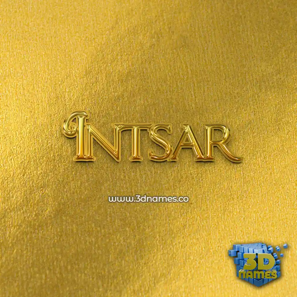 intsar in All Gold style - 3D name wallpaper