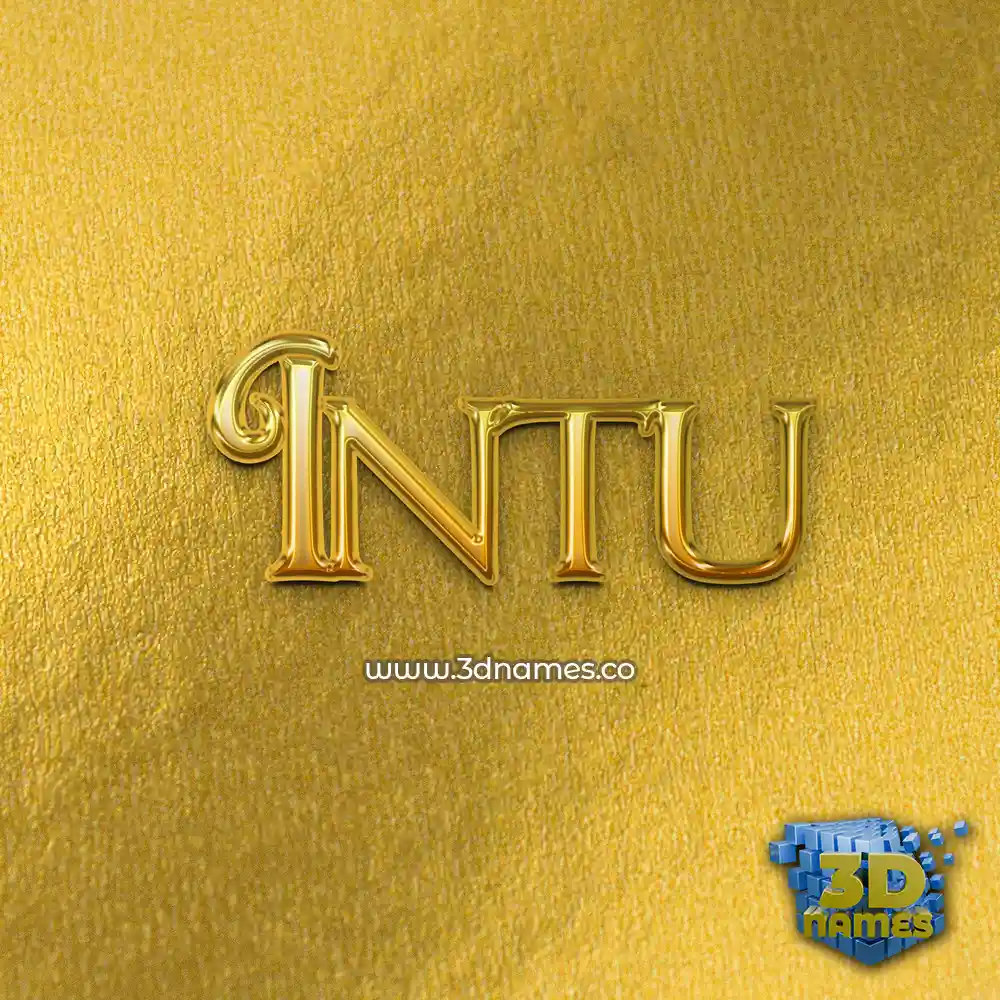 intu in All Gold style - 3D name wallpaper