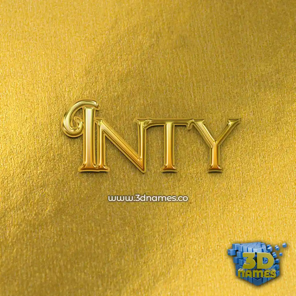 inty in All Gold style - 3D name wallpaper