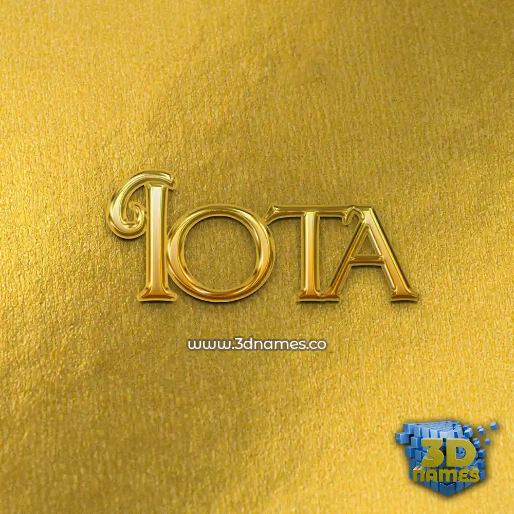 iota in All Gold style - 3D name wallpaper