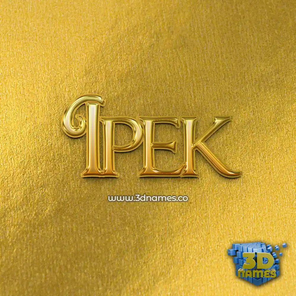 ipek in All Gold style - 3D name wallpaper