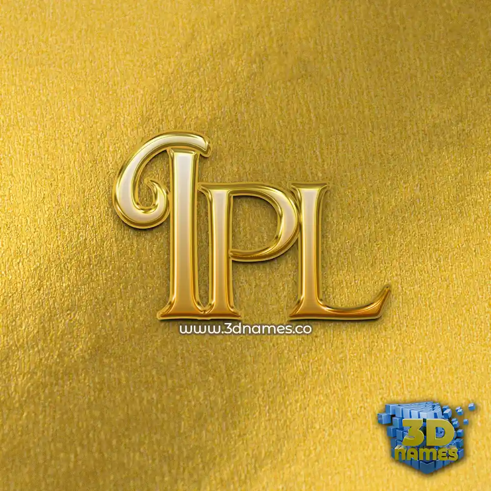 ipl in All Gold style - 3D name wallpaper