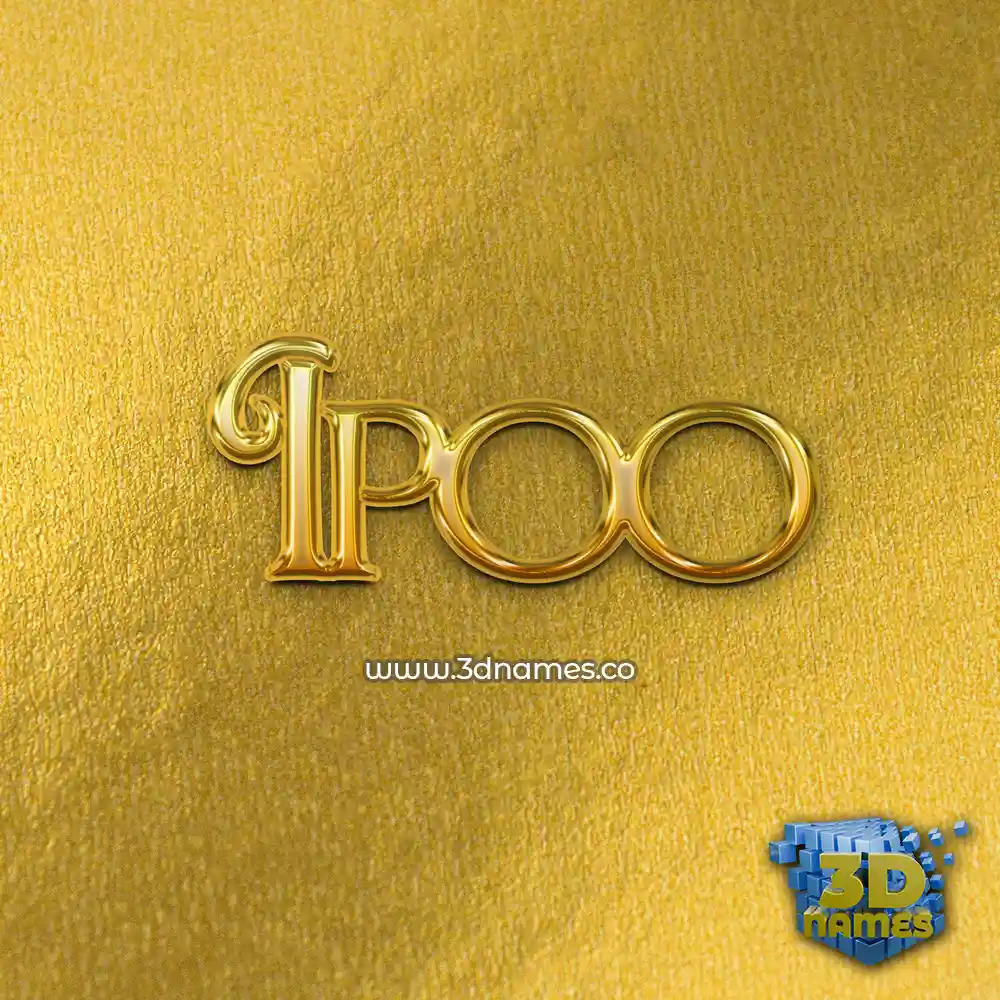 ipoo in All Gold style - 3D name wallpaper