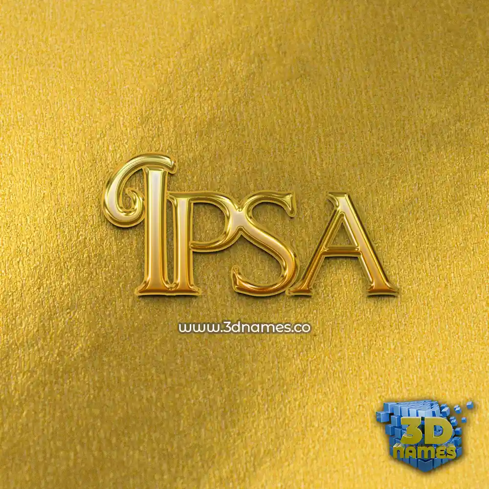 ipsa in All Gold style - 3D name wallpaper