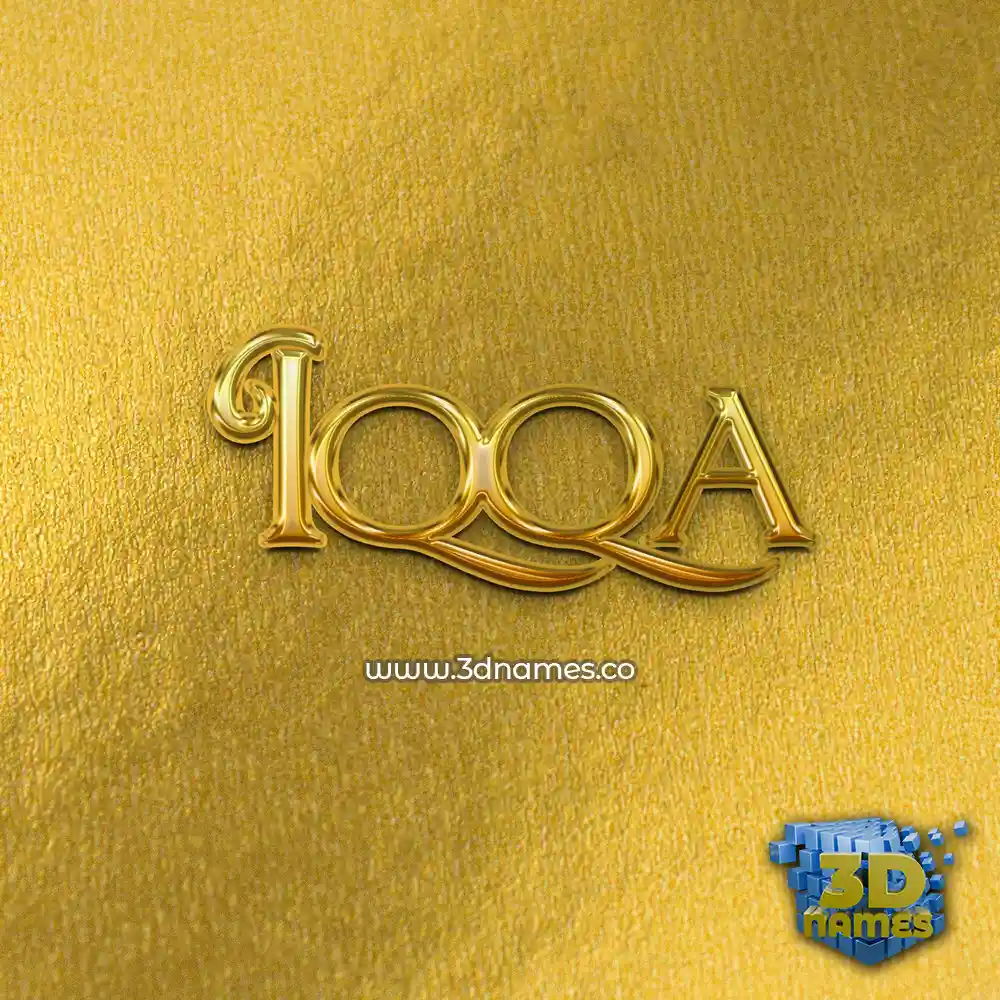 iqqa in All Gold style - 3D name wallpaper