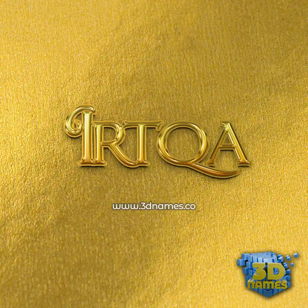 irtqa in All Gold style - 3D name wallpaper