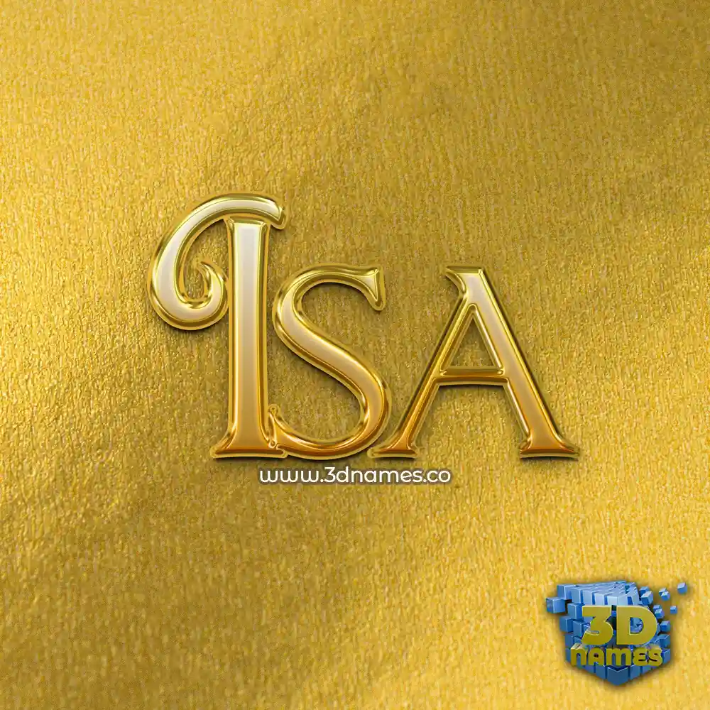 isa in All Gold style - 3D name wallpaper