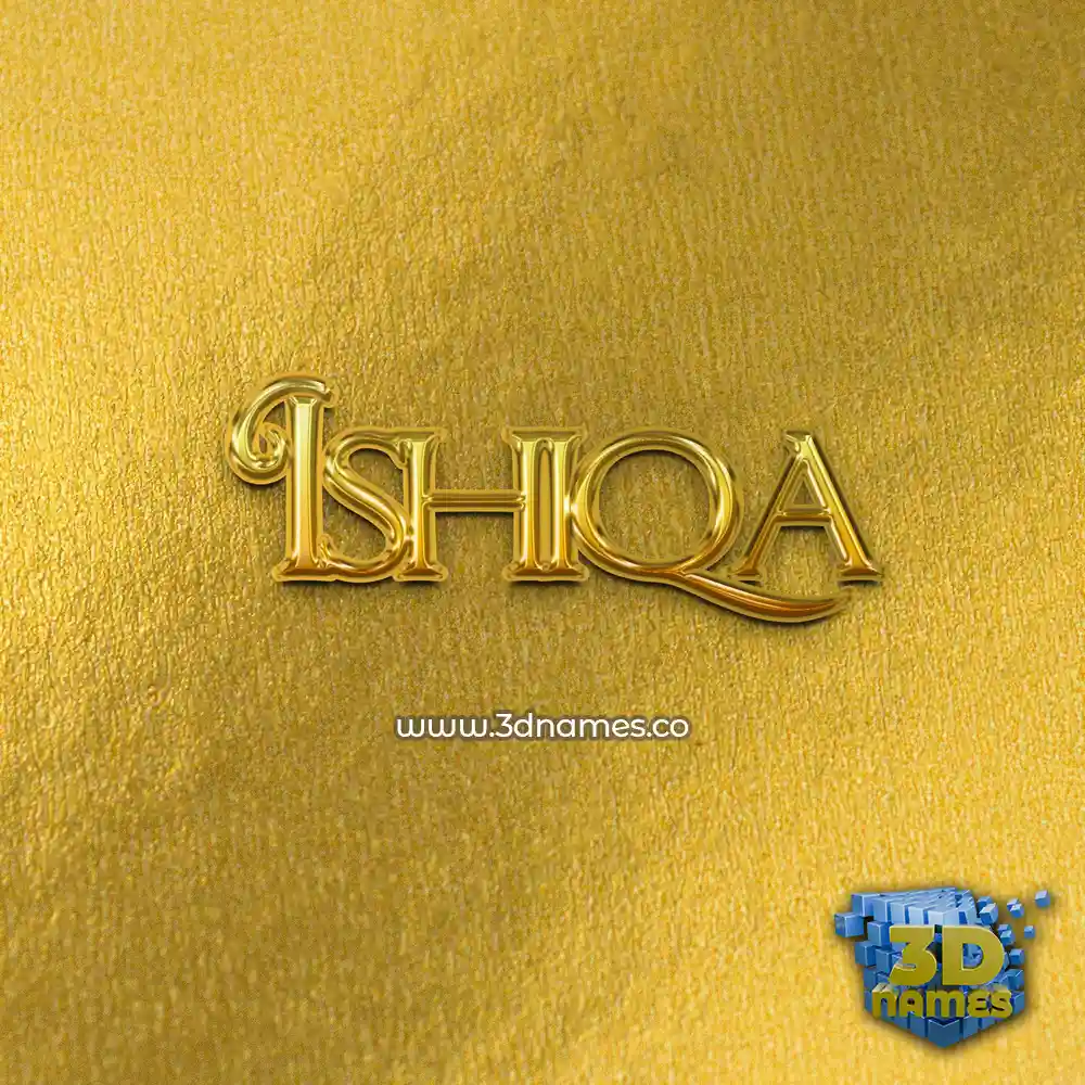ishiqa in All Gold style - 3D name wallpaper