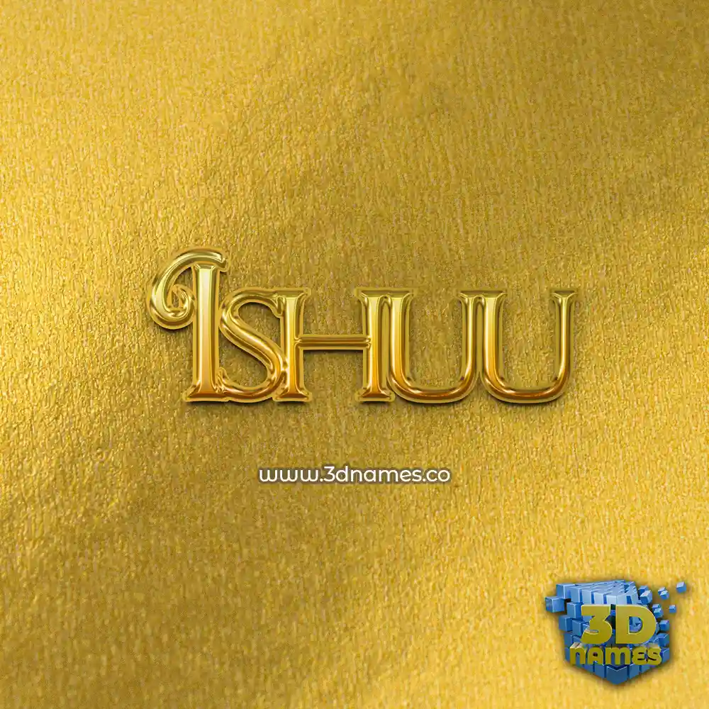 ishuu in All Gold style - 3D name wallpaper