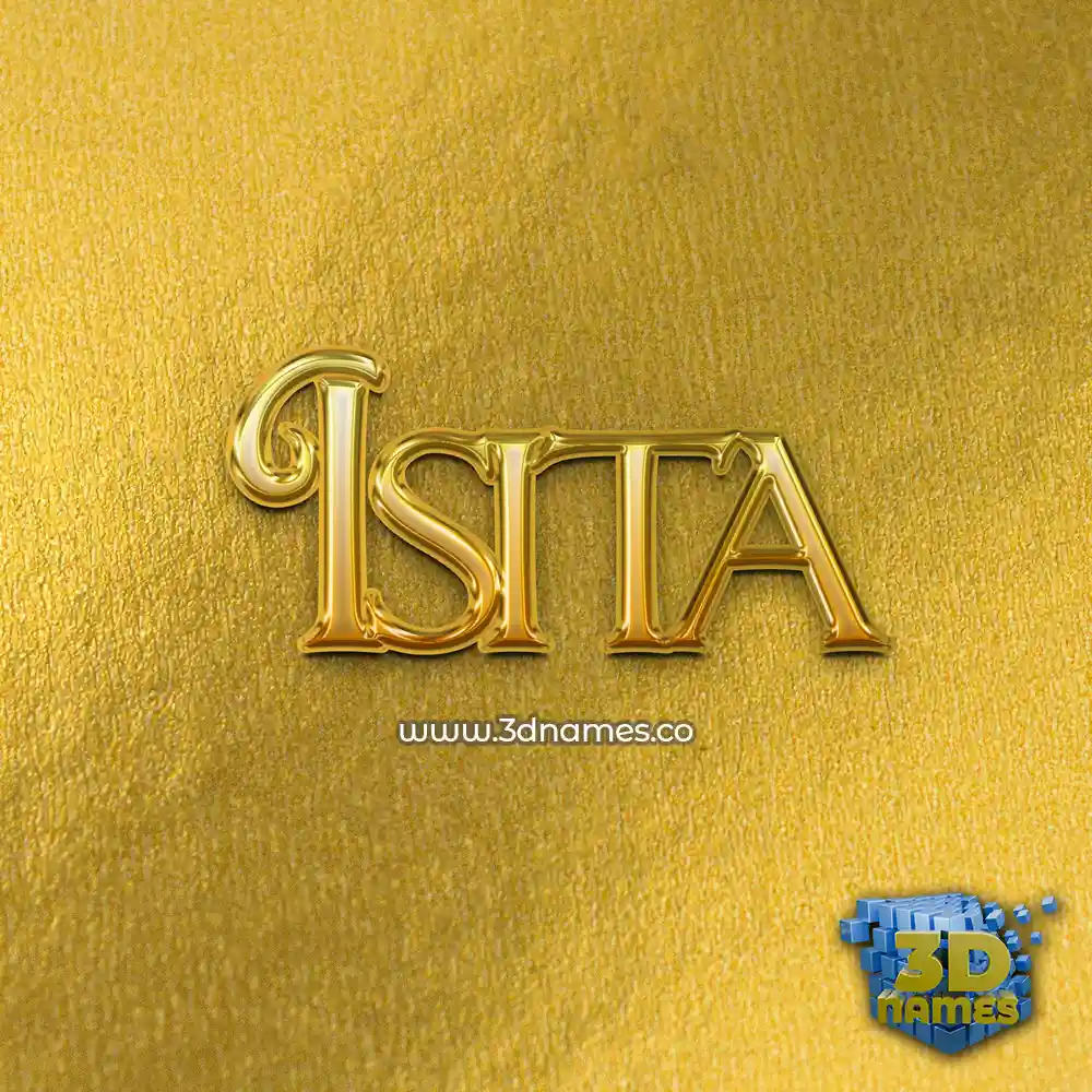 isita in All Gold style - 3D name wallpaper