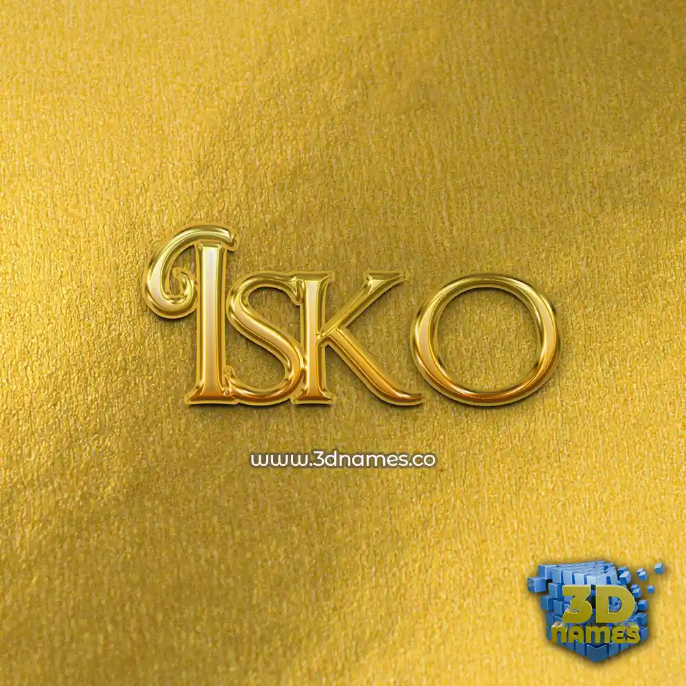 isko in All Gold style - 3D name wallpaper