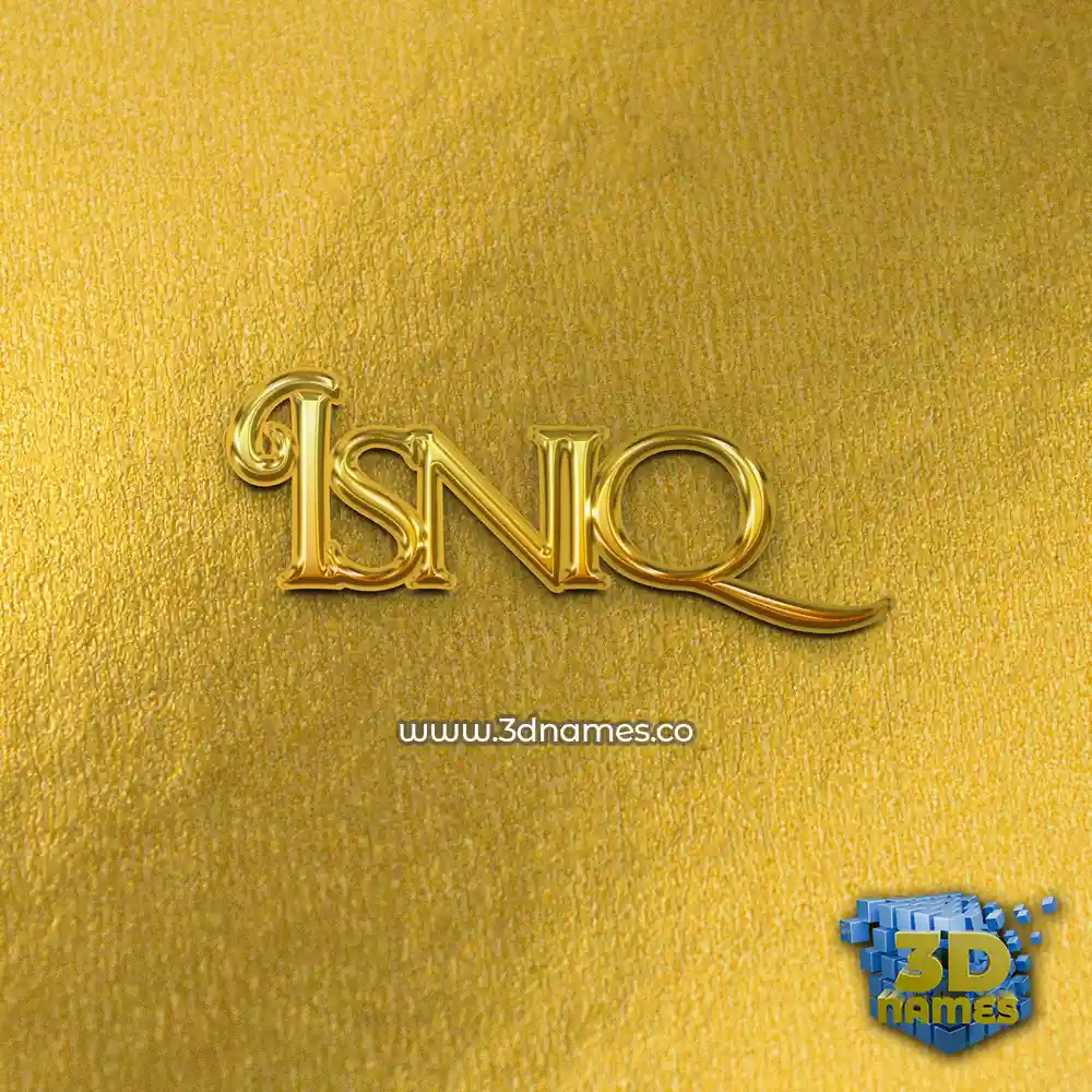 isniq in All Gold style - 3D name wallpaper