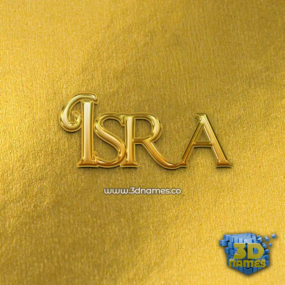 isra in All Gold style - 3D name wallpaper