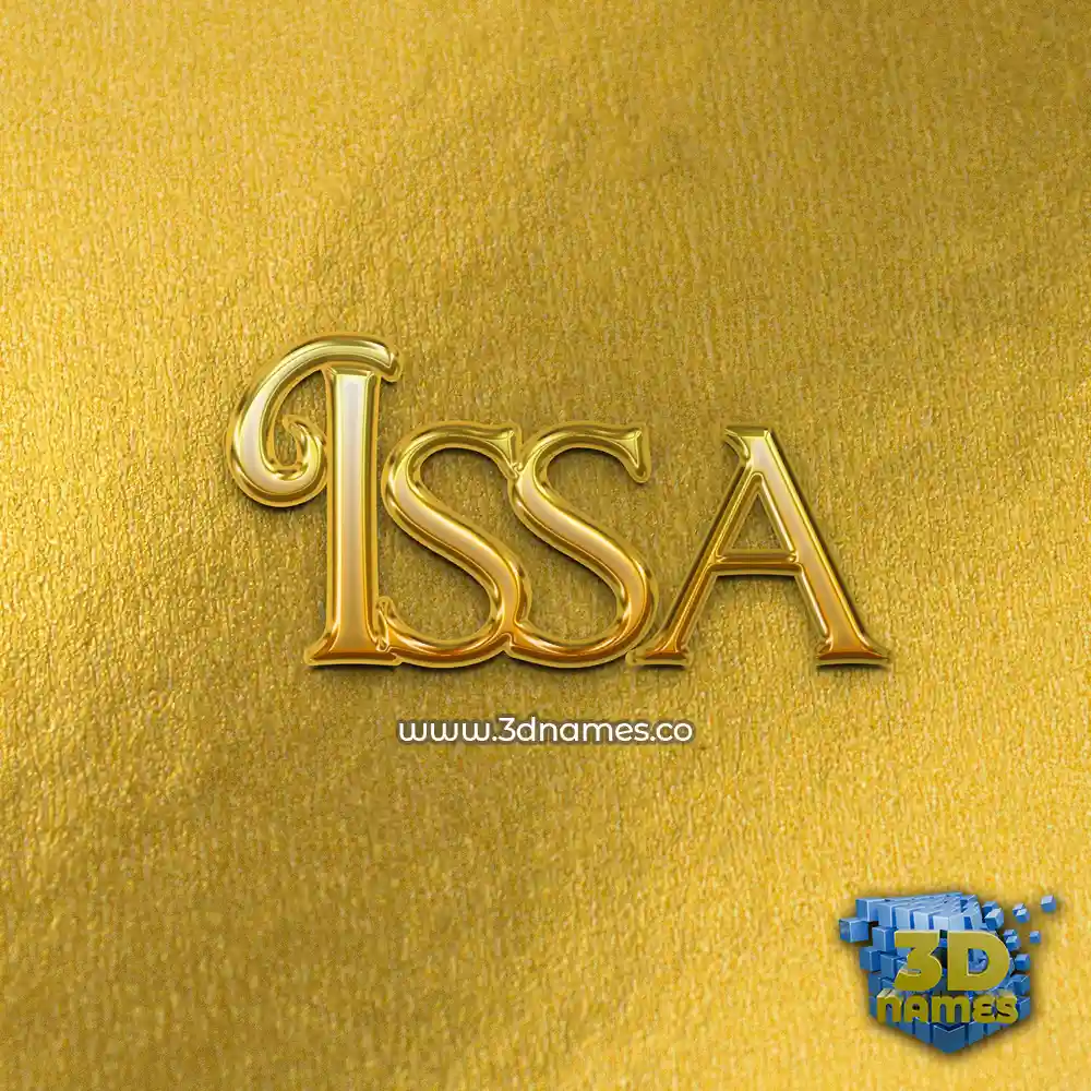 issa in All Gold style - 3D name wallpaper