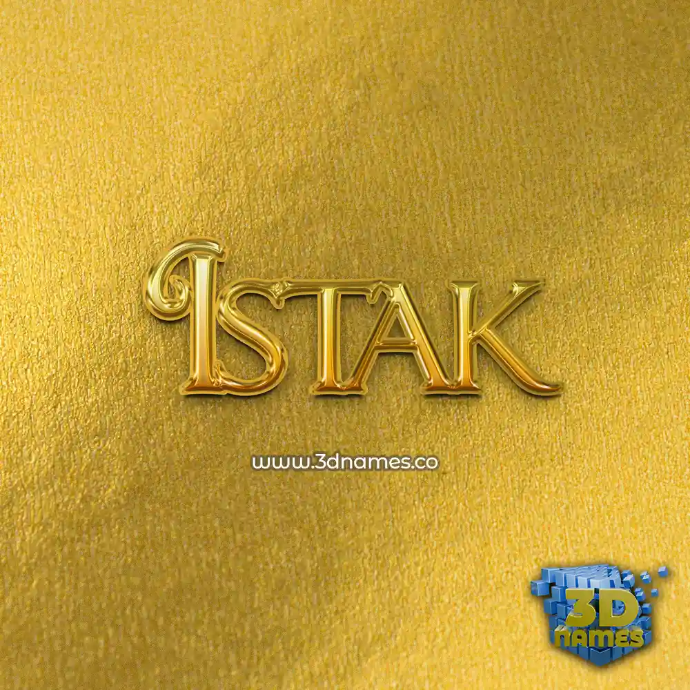 istak in All Gold style - 3D name wallpaper