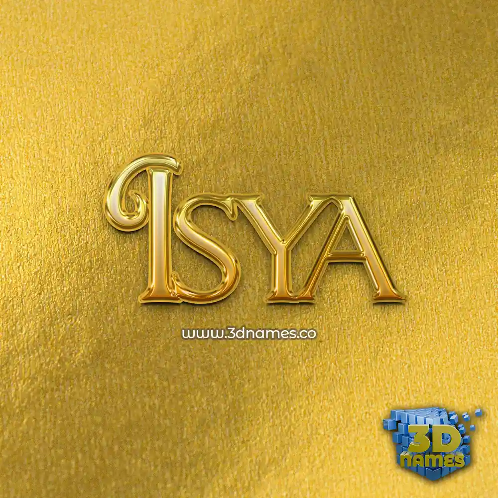 isya in All Gold style - 3D name wallpaper