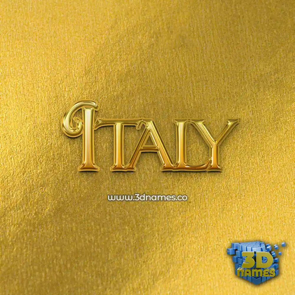 italy in All Gold style - 3D name wallpaper